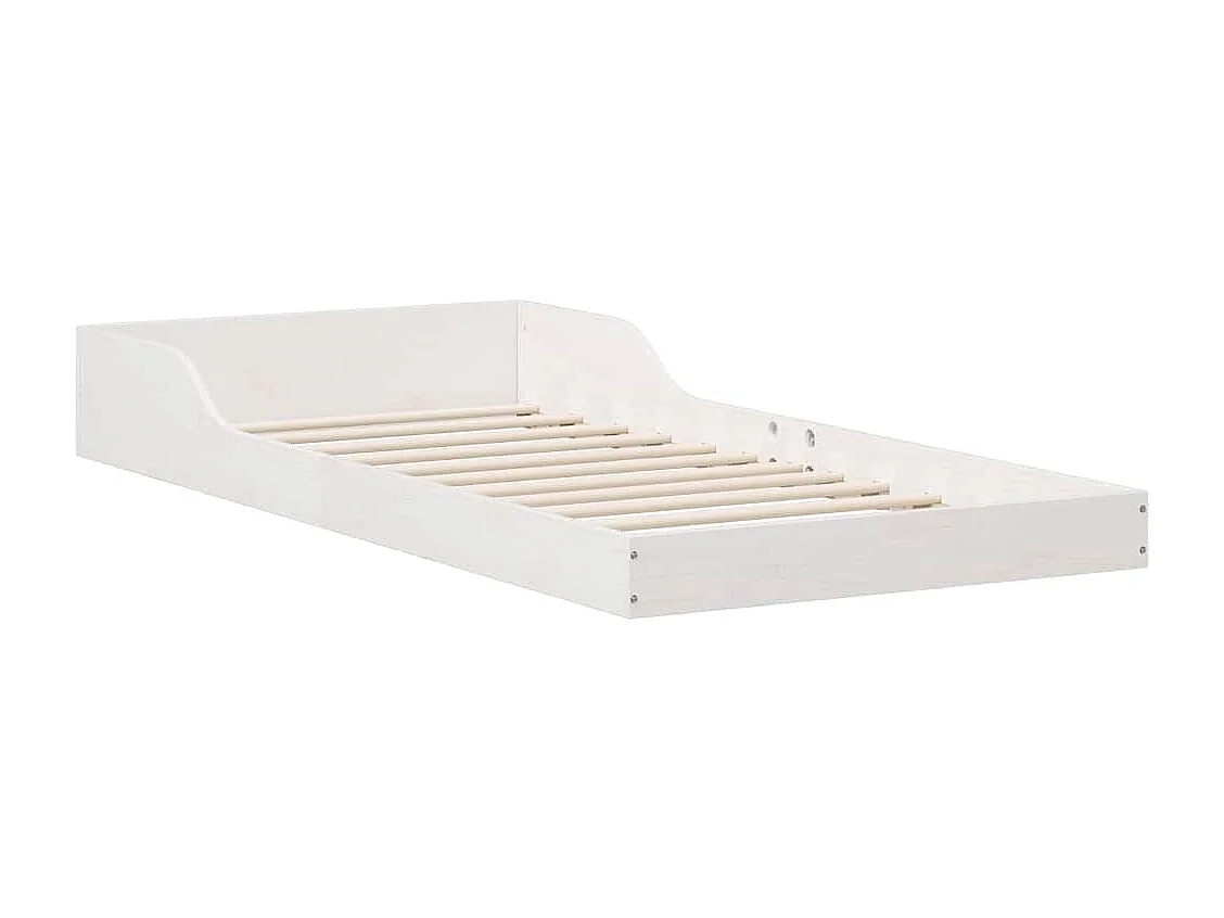 Cadre de lit Blanc 90 x 210 cm Bois massif en pin