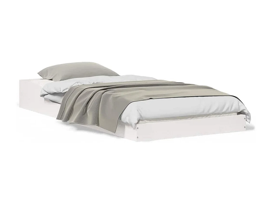 Cadre de lit Blanc 90 x 210 cm Bois massif en pin