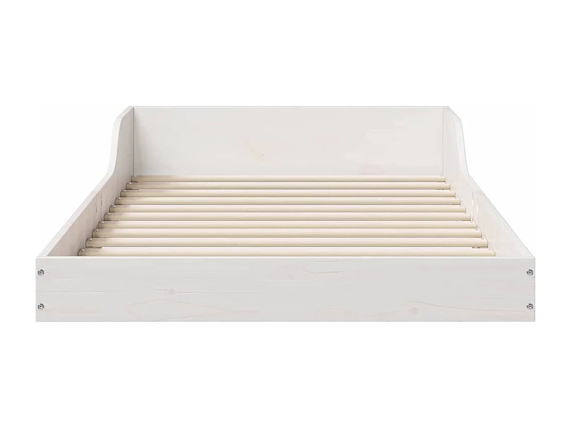 Cadre de lit Blanc 90 x 210 cm Bois massif en pin