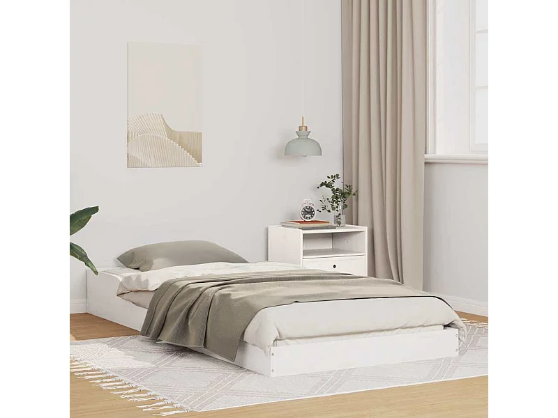 Cadre de lit Blanc 90 x 210 cm Bois massif en pin