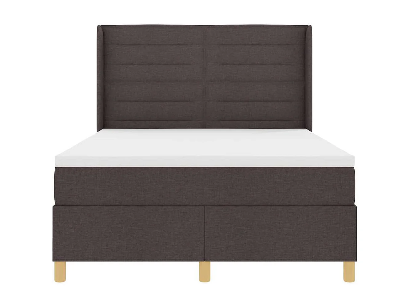 Cama con Somier con colchón Marrón oscuro 140 x 200 cm tela
