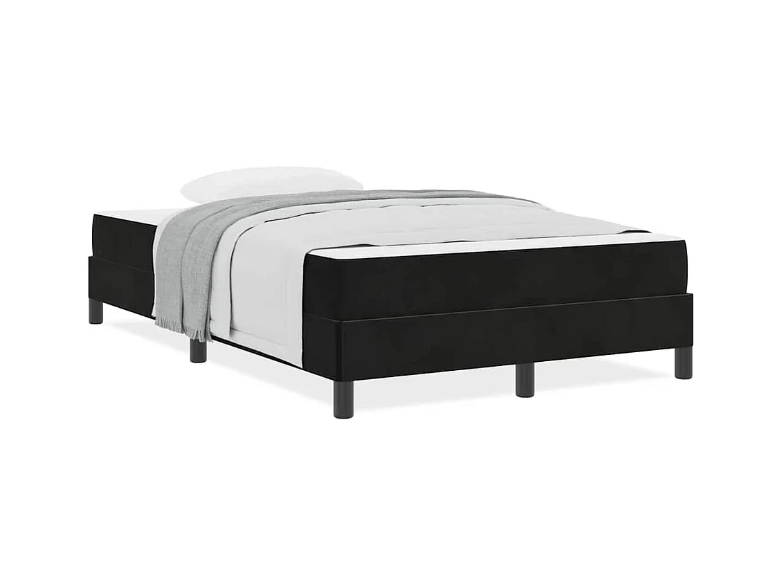 Cadre de lit avec matelas Noir 120 x 200 cm Velours