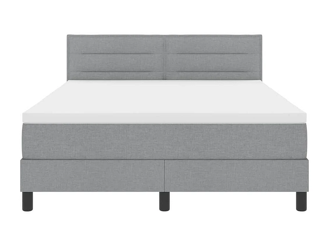 Cadre de lit avec matelas Gris clair 140 x 190 cm tissu