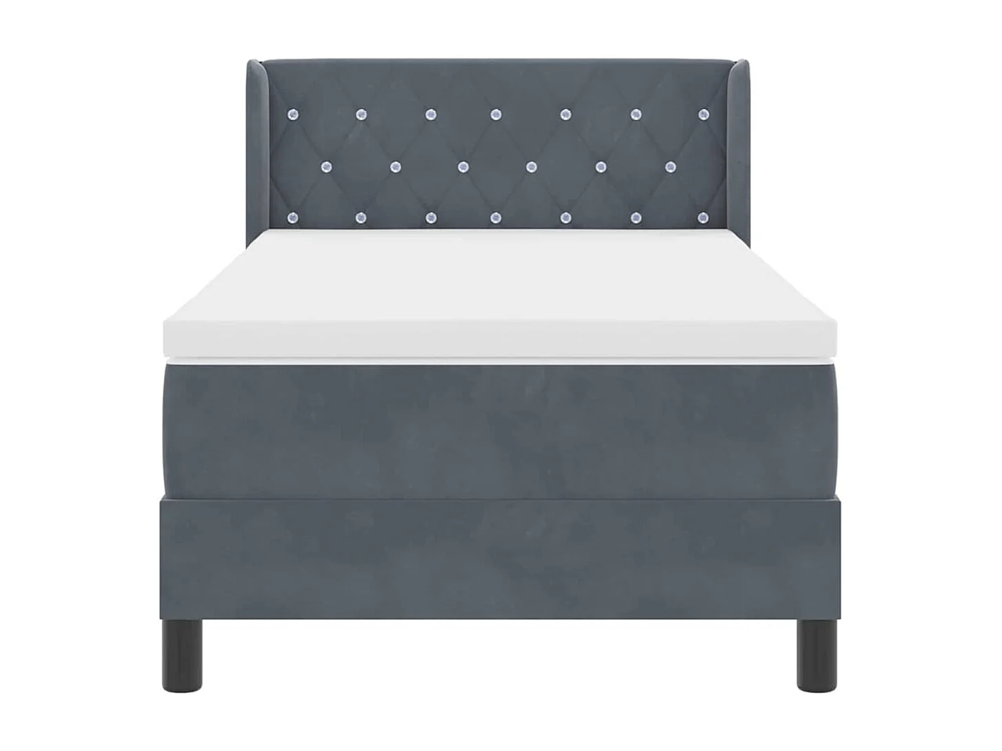 Cadre de lit avec matelas noir 100x200 cm en velours