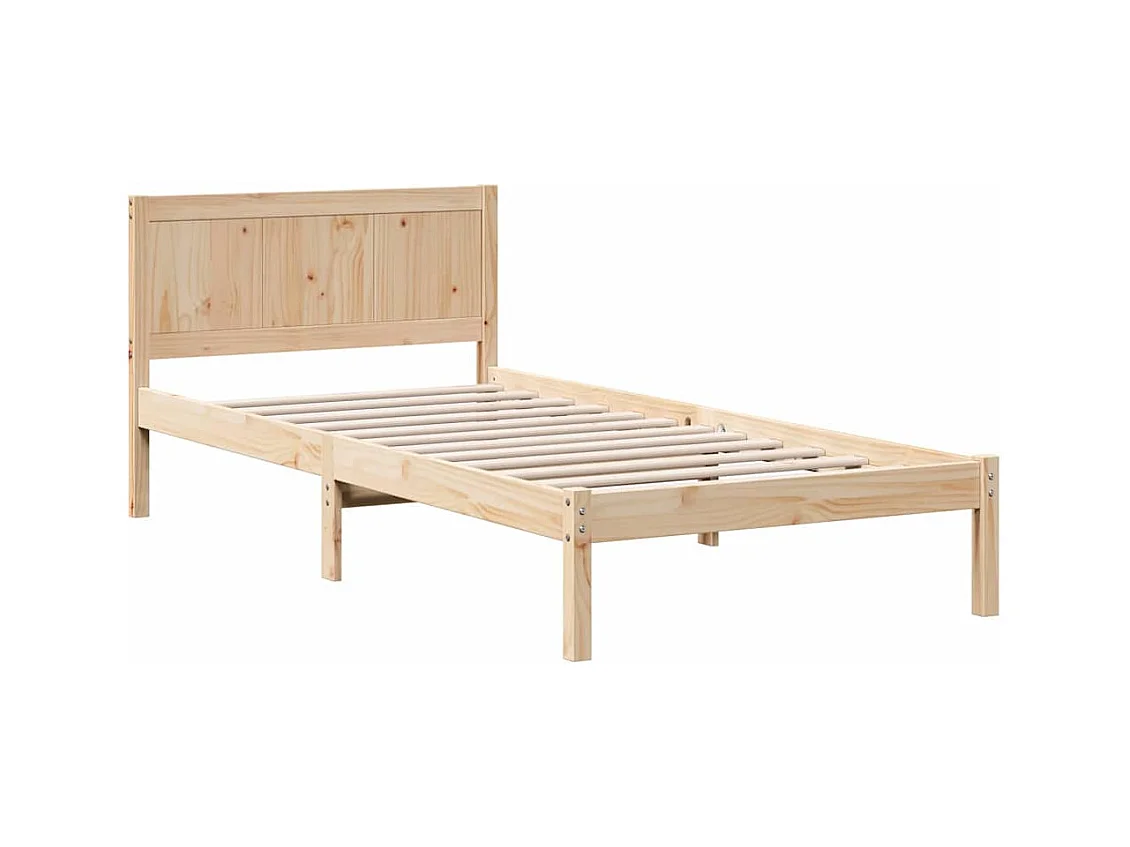 Estructura de cama Marrón 100 x 200 cm Madera maciza de Pino
