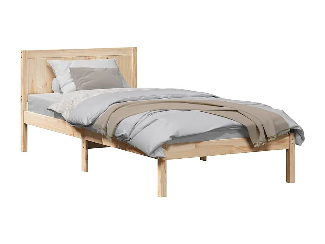 Cadre de lit Marron 100 x 200 cm Bois de pin massif