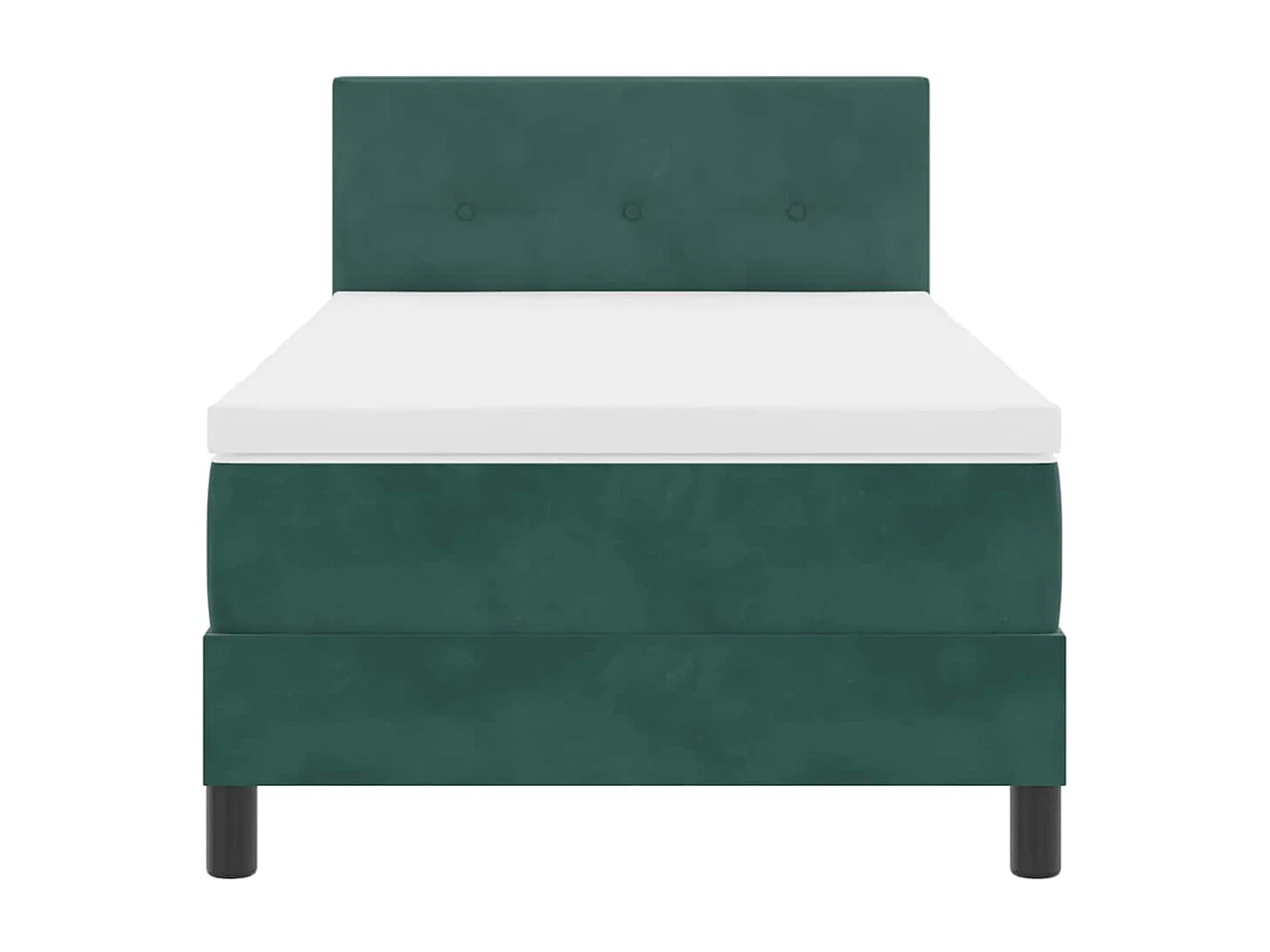 Cadre de lit avec matelas Vert foncé 90 x 200 cm Velours