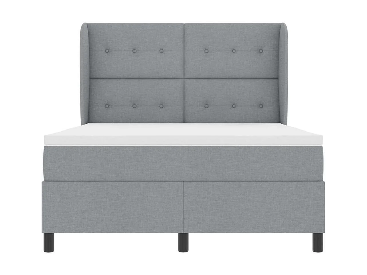 Cama tipo Box Spring con colchón Gris claro 140 x 200 cm tela