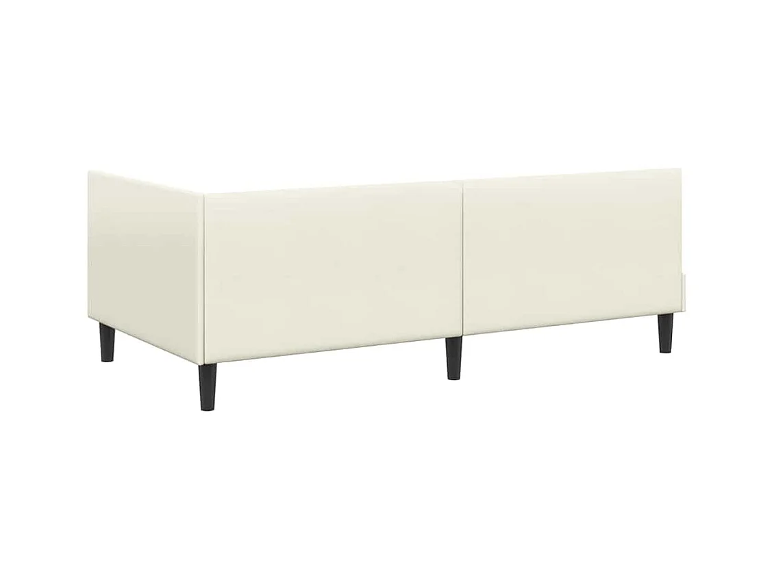 Cadre de lit d'angle Autre avec tête de lit Crème 90 x 200 cm