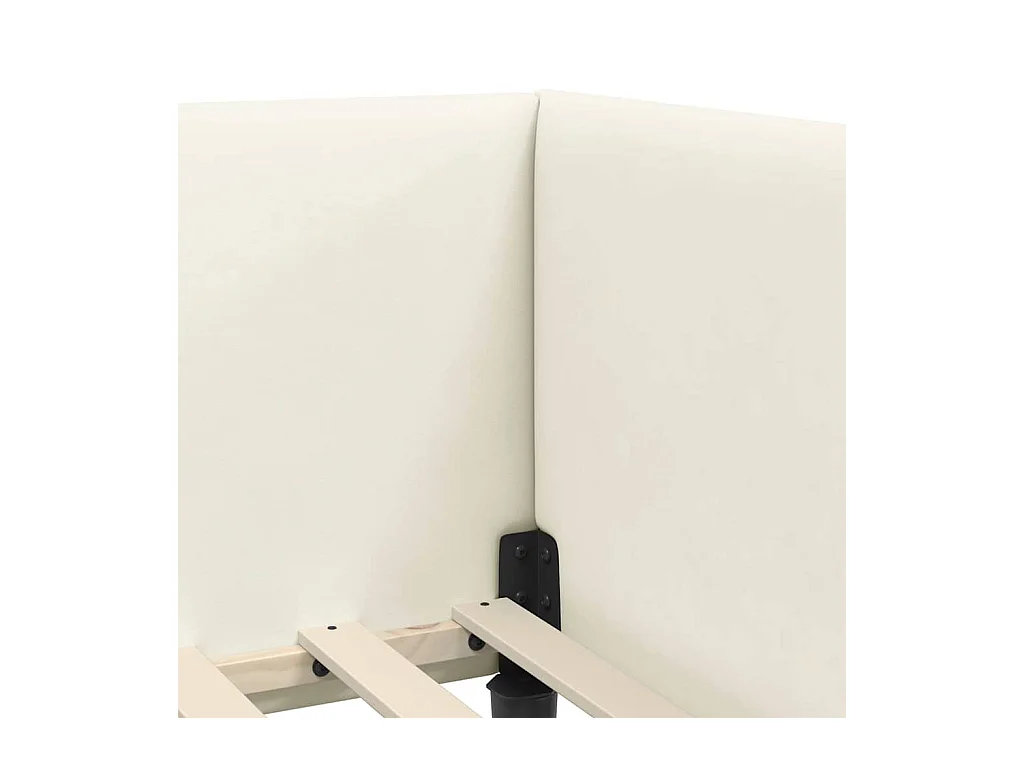 Cadre de lit d'angle Autre avec tête de lit Crème 90 x 200 cm