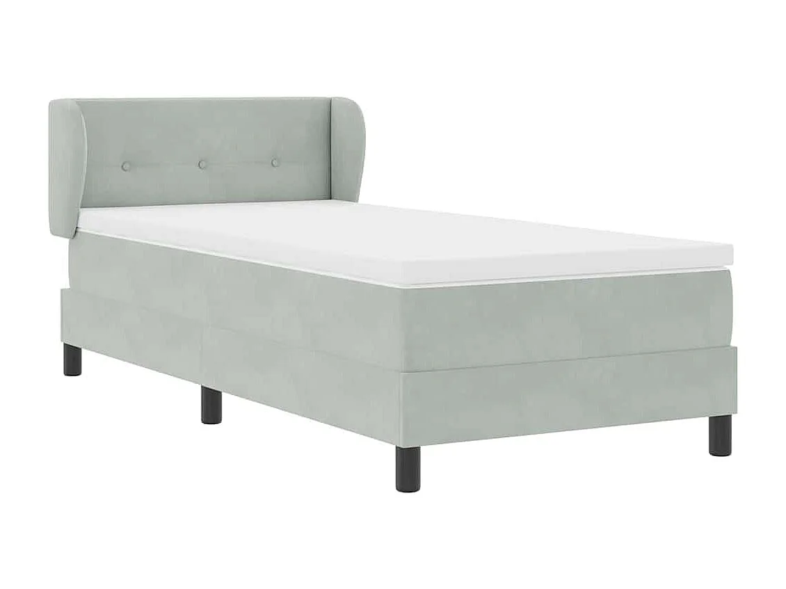 Cadre de lit avec matelas gris foncé 80x200 cm en velours
