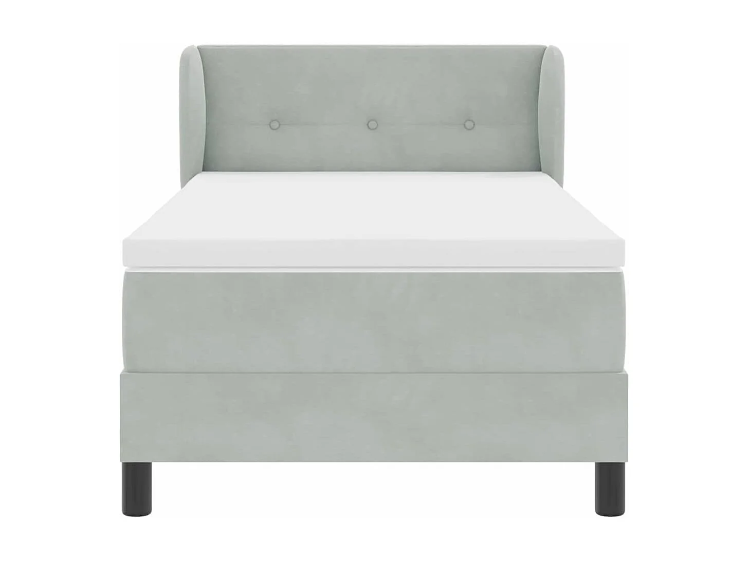 Cadre de lit avec matelas gris foncé 80x200 cm en velours