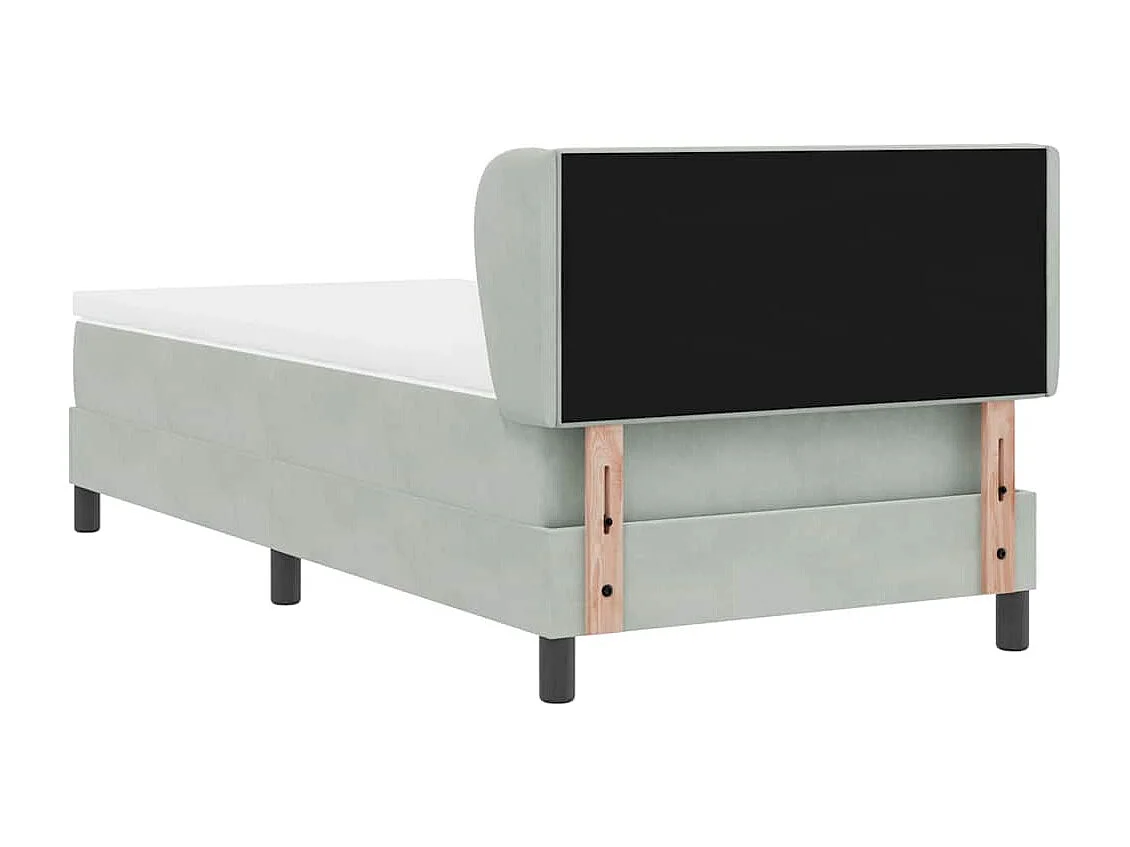 Cadre de lit avec matelas gris foncé 80x200 cm en velours