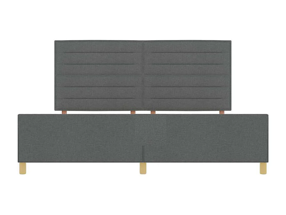 Cadre de lit avec tête de lit Gris foncé 200 x 200 cm tissu