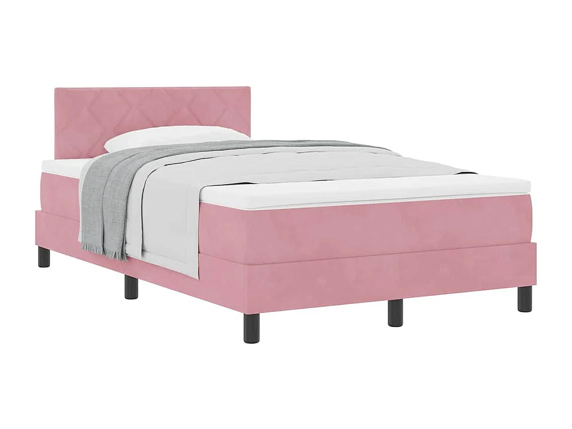 Cama con Somier y Colchón con colchón Rosa 120 x 190 cm tela
