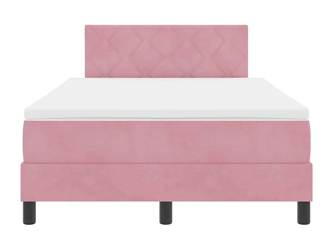 Cama con Somier y Colchón con colchón Rosa 120 x 190 cm tela