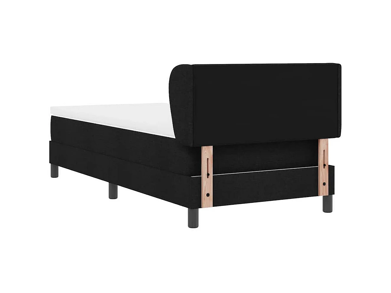 Cama box spring con colchón con colchón Negro 100 x 200 cm tela