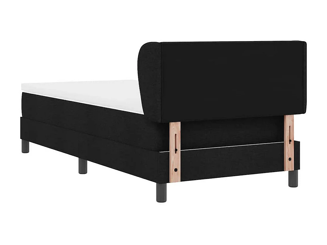 Cama box spring con colchón con colchón Negro 100 x 200 cm tela