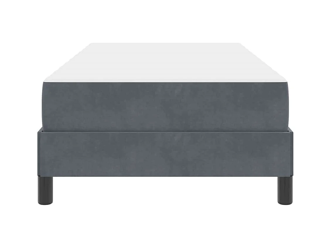Cadre de lit avec matelas Gris foncé 80 x 200 cm Velours