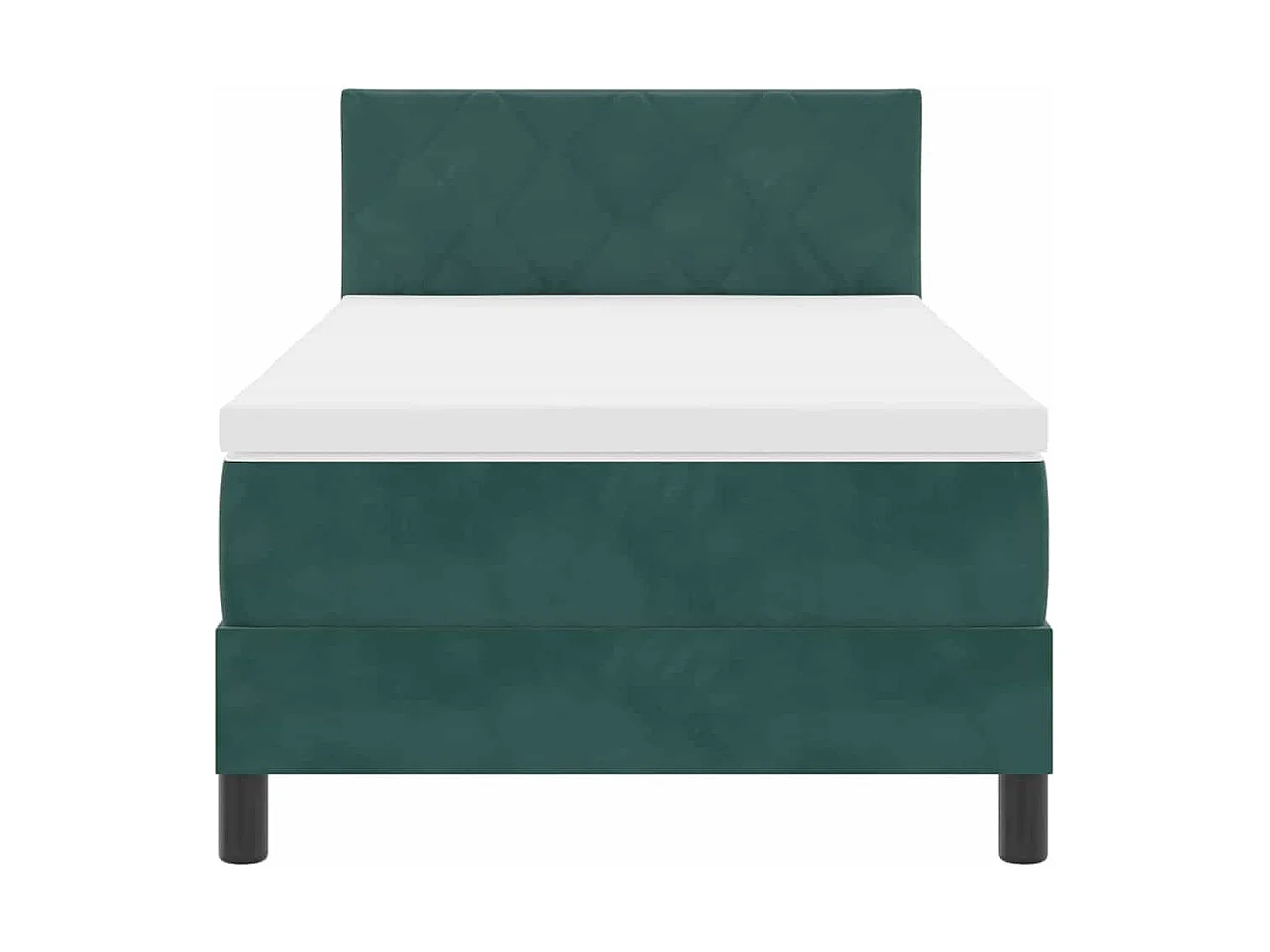 Cadre de lit avec matelas Vert foncé 90 x 200 cm Velours