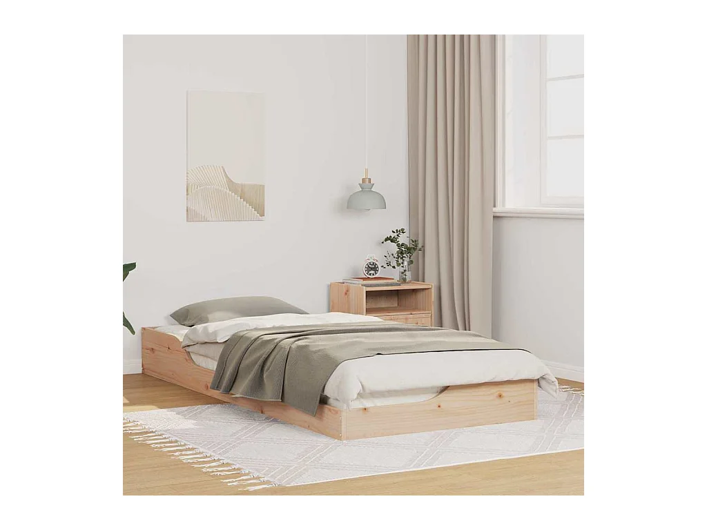 Estrutura de cama de chão Castanho 90 x 210 cm