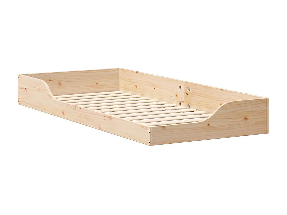 Estructura de cama Marrón 90 x 210 cm Madera maciza de pino