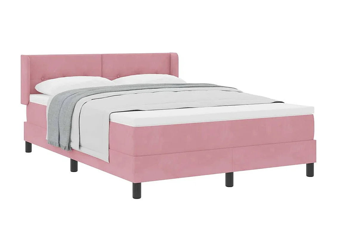 Cama con Somier y Colchón Negra 100x200 cm Terciopelo Rosa