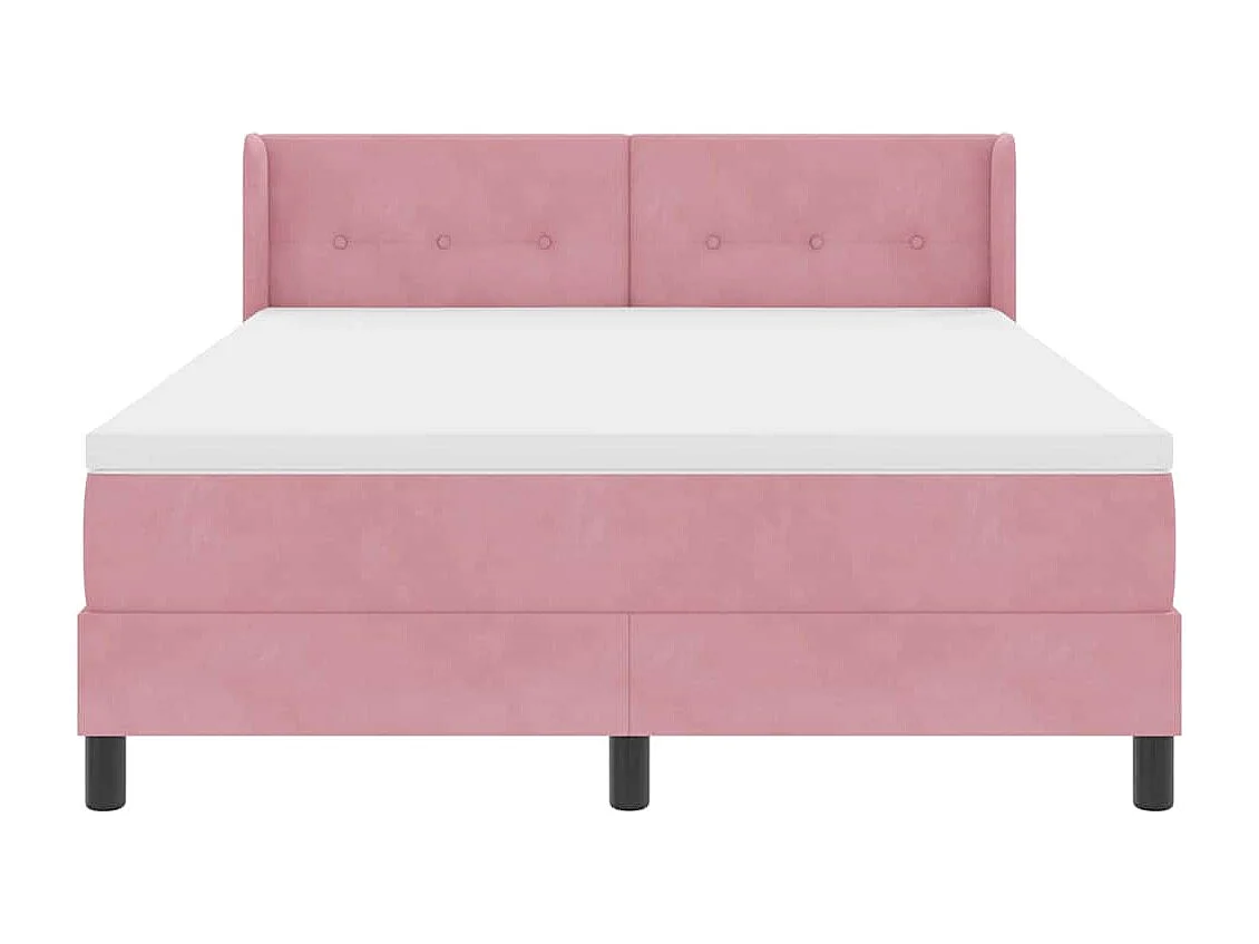 Cama con Somier y Colchón Negra 100x200 cm Terciopelo Rosa