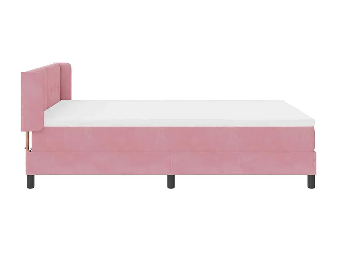 Cama con Somier y Colchón Negra 100x200 cm Terciopelo Rosa