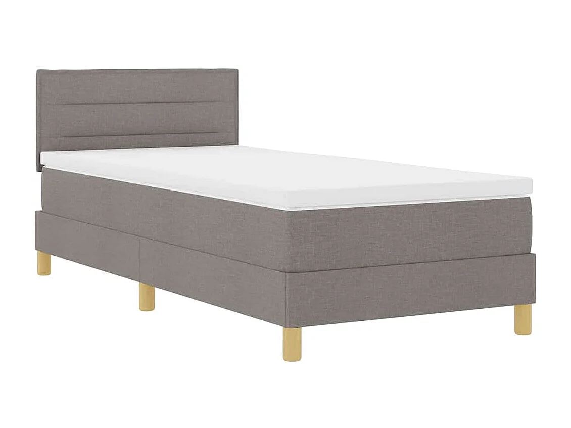 Cama box spring con colchón con colchón Taupé 90 x 200 cm tela