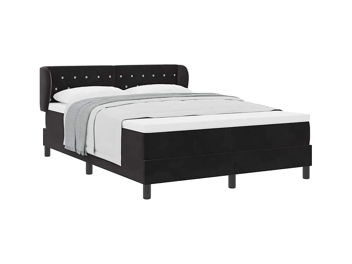 Cadre de lit avec matelas gris foncé 80x200 cm en velours