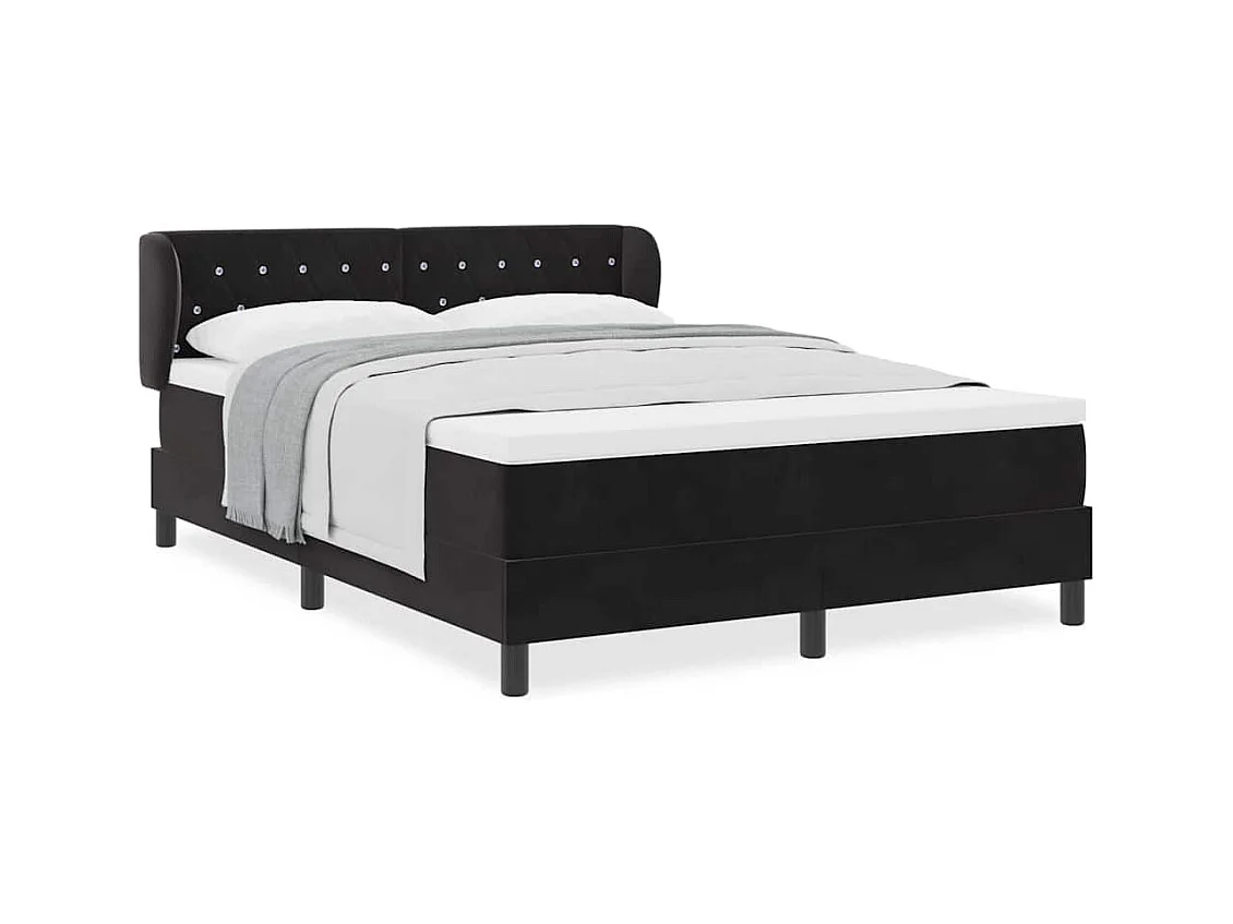 Cadre de lit avec matelas gris foncé 80x200 cm en velours