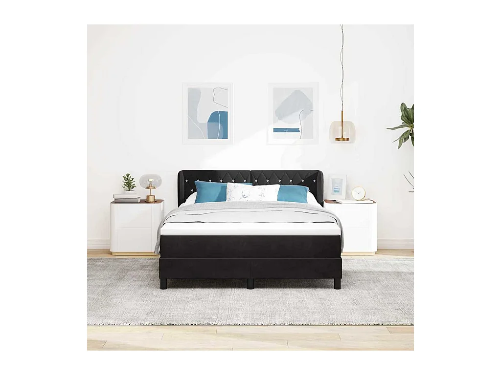 Cadre de lit avec matelas gris foncé 80x200 cm en velours