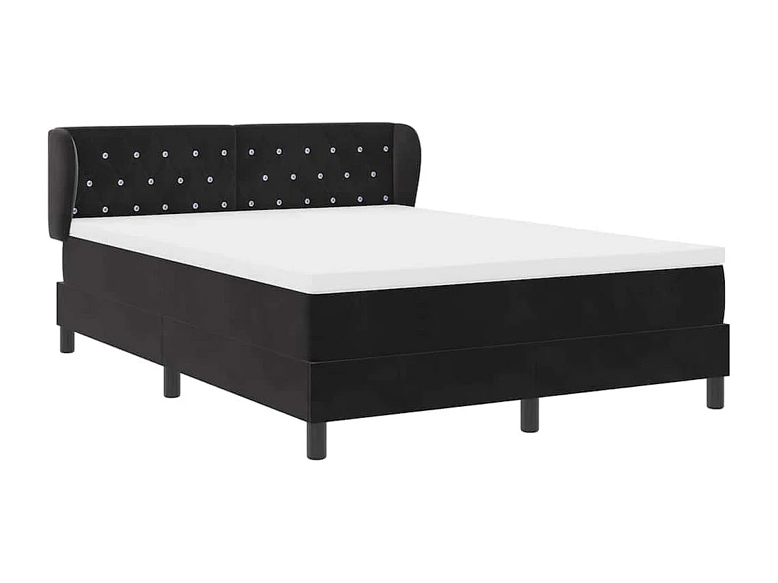 Cadre de lit avec matelas gris foncé 80x200 cm en velours