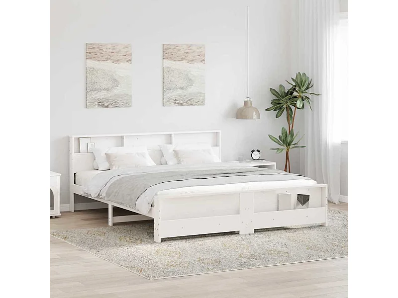 Estructura de cama Blanco 180 x 200 cm Madera maciza de pino