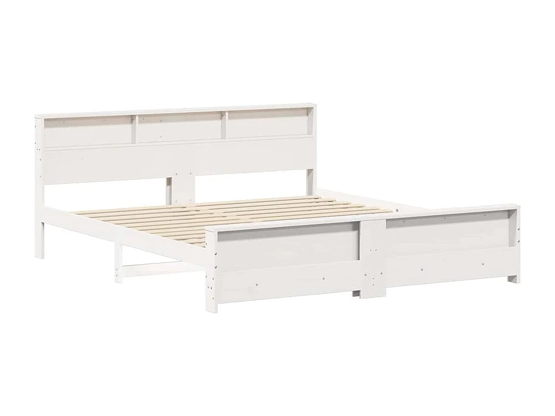 Estrutura da Cama Branco 180 x 200 cm Madeira de pinho maciça