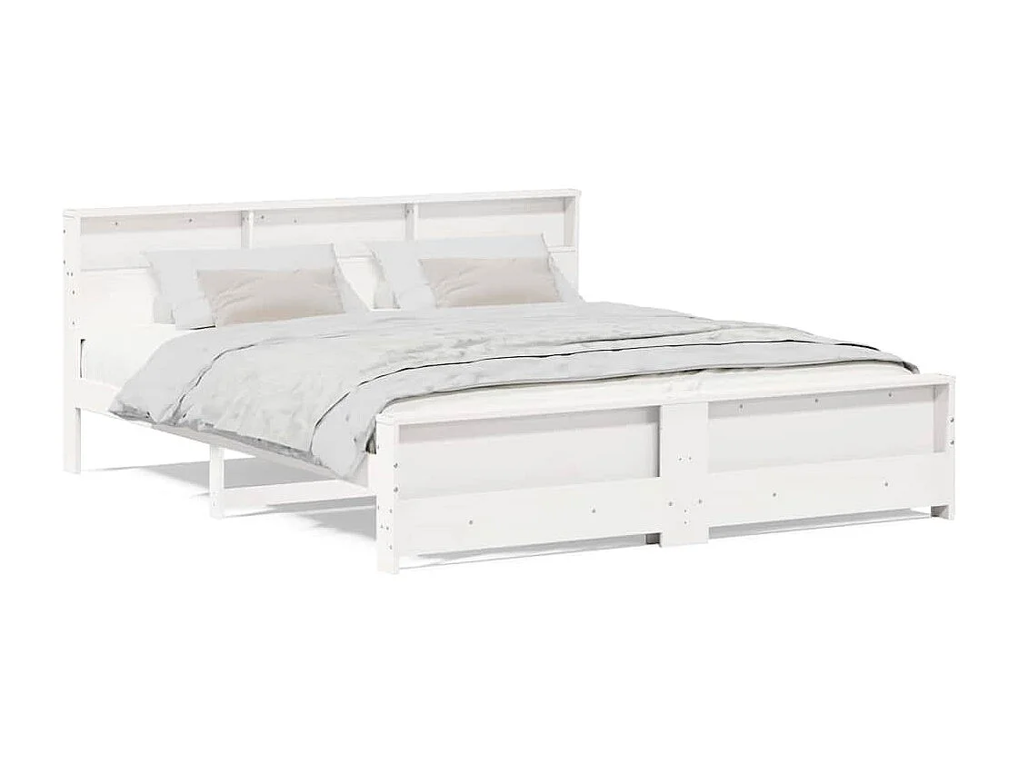 Estrutura da Cama Branco 180 x 200 cm Madeira de pinho maciça
