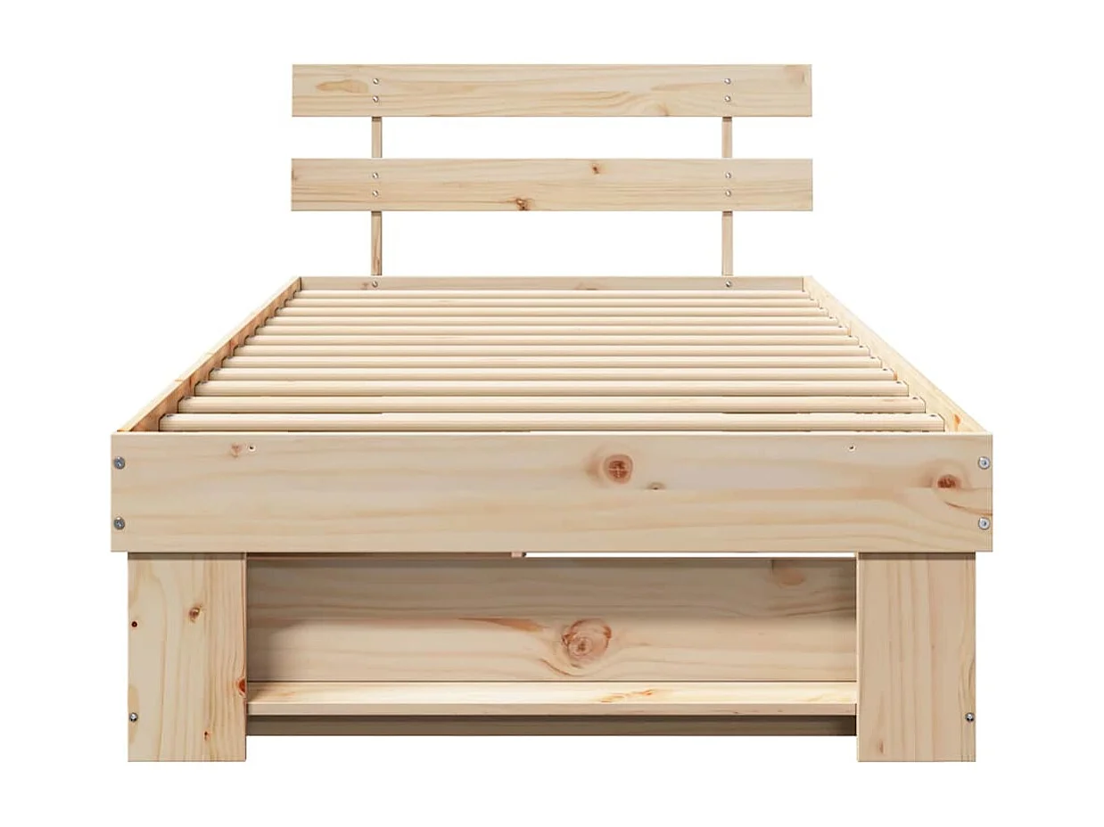 Cadre de lit avec tiroir Marron 90 x 200 cm Bois massif en pin