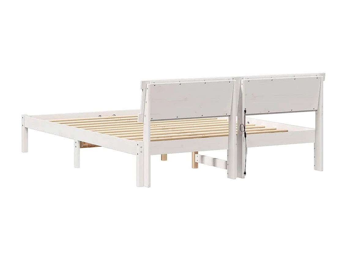 Estrutura da Cama Branco 140 x 200 cm Madeira de pinho maciça