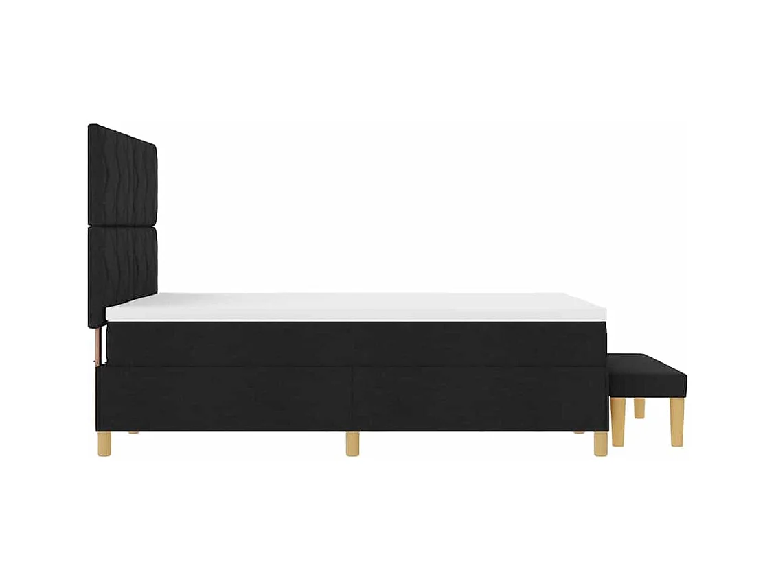 Cama Box com colchão com cabeceira Preto 140 x 200 cm tecido