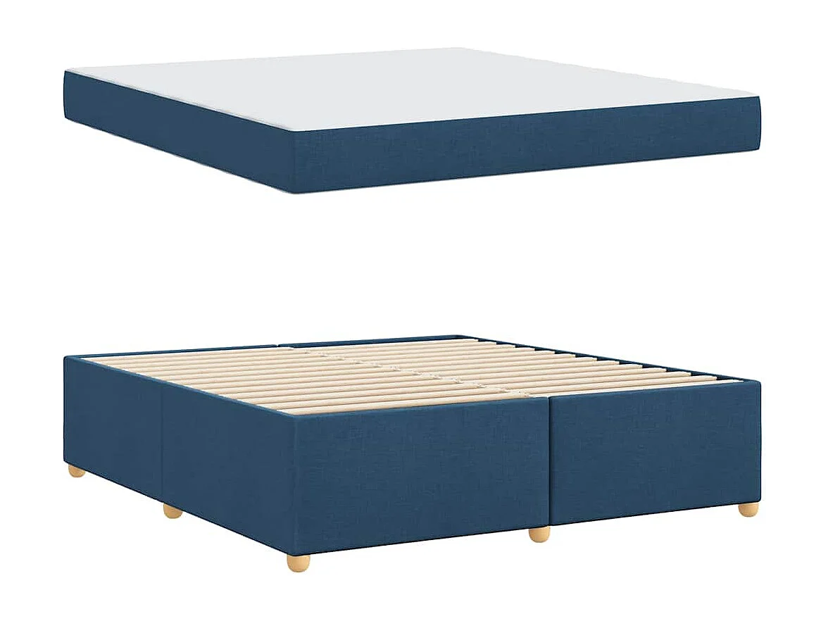 Bedframe met matras Blauw 180 x 200 cm Stof