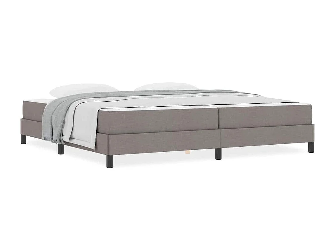 Cama tipo Box Spring con colchón Taupé 200 x 200 cm tela