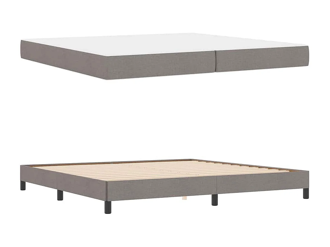 Cama tipo Box Spring con colchón Taupé 200 x 200 cm tela