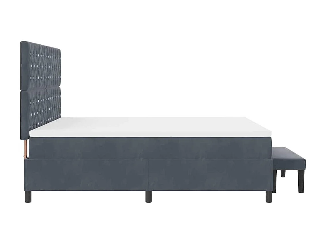 Cama tipo Box Spring Gris oscuro 180 x 200 cm Terciopelo