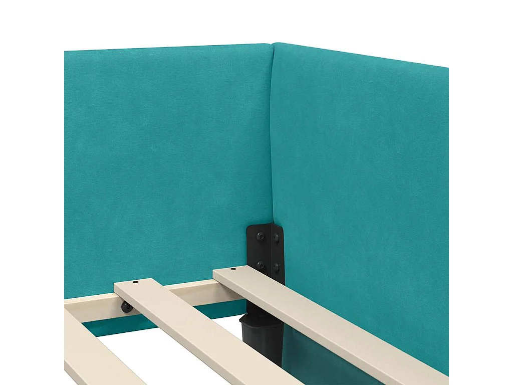 Cadre de lit d'angle Autre Turquoise 90 x 200 cm