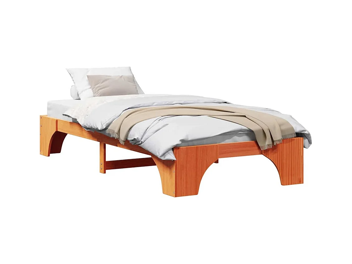 Cadre de lit Marron cire 80 x 200 cm Bois massif en pin