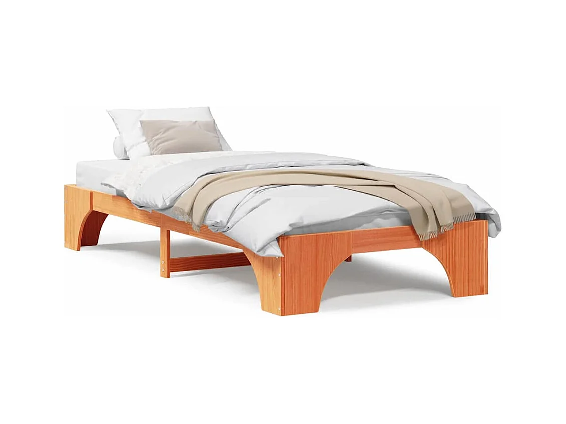 Cadre de lit Marron cire 80 x 200 cm Bois massif en pin