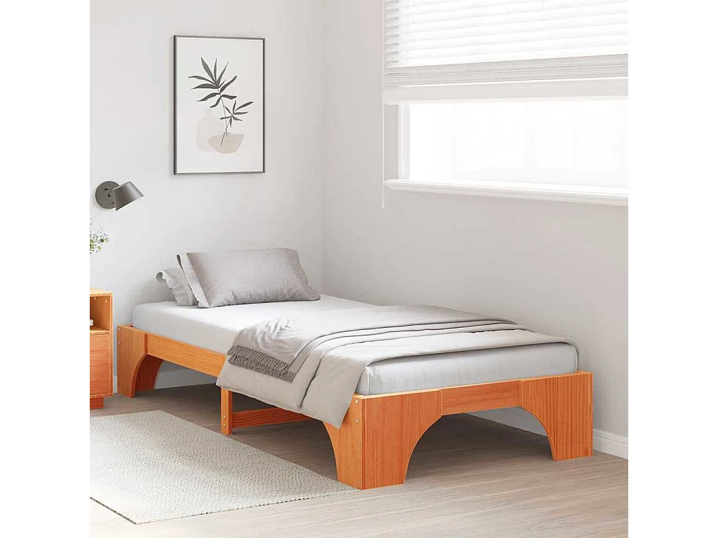 Bedframe Wasbruin 80 x 200 cm Massief grenenhout