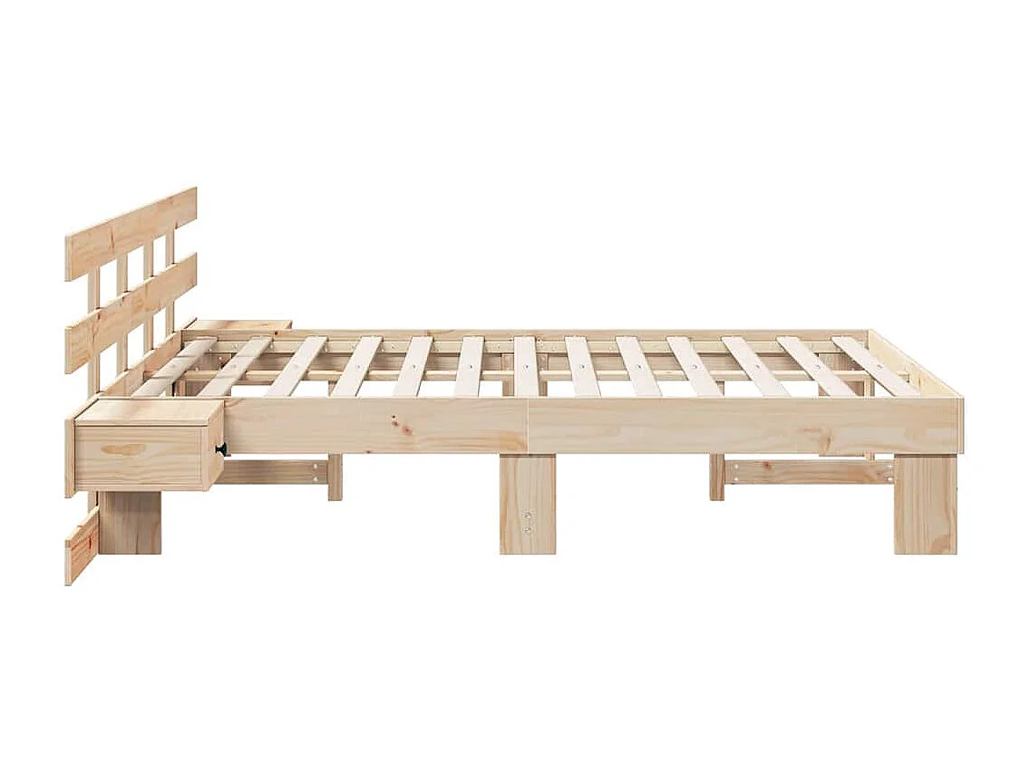Estructura de cama Marrón 120 x 190 cm Madera maciza de pino