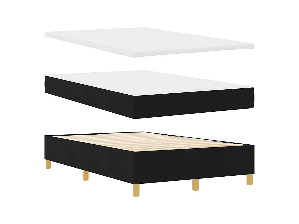 Cadre de lit avec matelas Noir 120 x 190 cm tissu